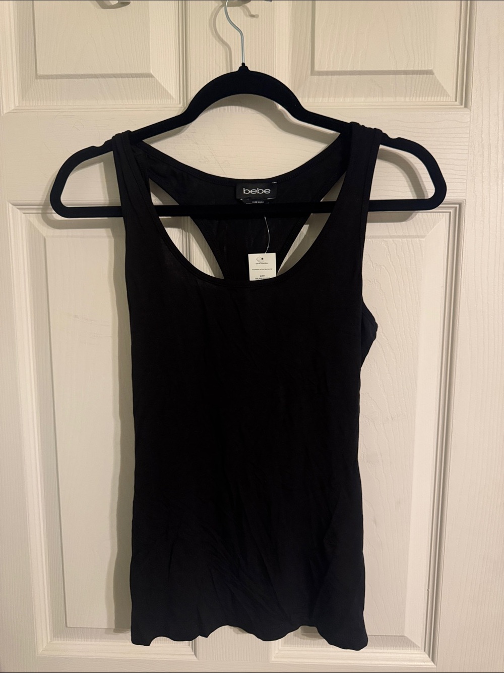 bebe Black Racerback Tank